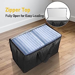 Oversized Moving Bags With Reinforced Handles, Heavy-Duty Storage Tote For Clothes, Moving Supplies (Clear, 2-Pack)