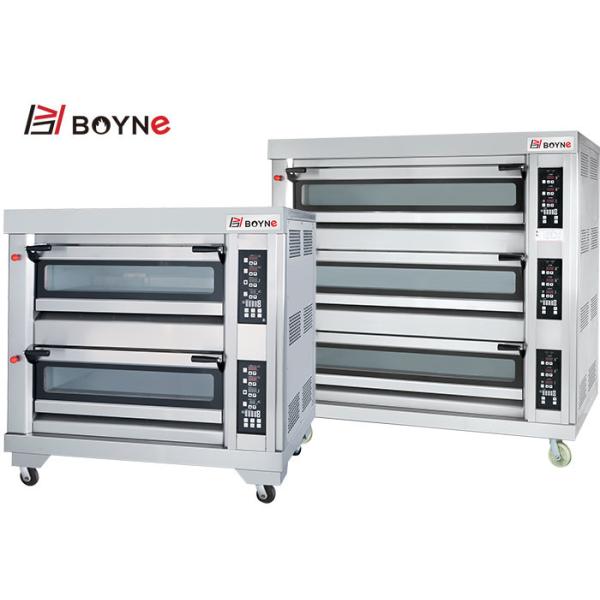 High Temperature Commercial Baking Oven Three Deck Nine Trays