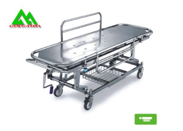 Stretcher Bed Hospital Ward Equipment With Wheels , Patient Transport Stretchers