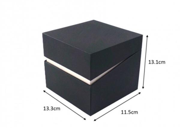 Black Cardboard Jewelry Boxes , Handmade Recyclable Gift Box For Wrist Watch