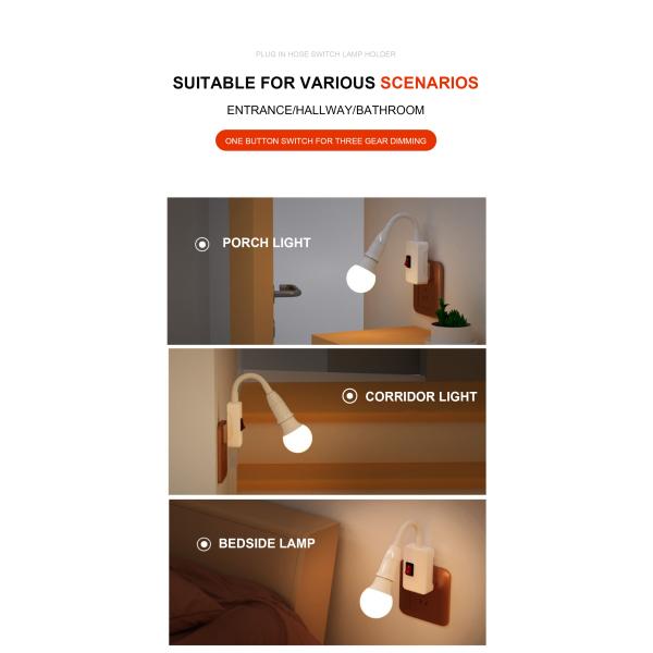 Button Switch LED Energy-saving Light Bulb Bedside Wall Lamp for Bedroom AC220V Lighting