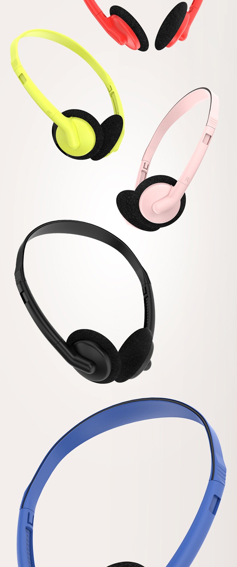JTY-0121 Wired Head Mounted Headphones 3.5mm/Type-C Plug Lightweight Headphones Comfortable Earcups Stereo Audio Headphones Suitable for Aviation/Train/Classroom/Office/Museum OEM/ODM Customization