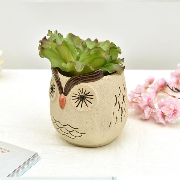 24 polegadas 6 polegadas 16 polegadas cerâmica vasos de flores 3D única coruja adorável flor suculenta vasos modo