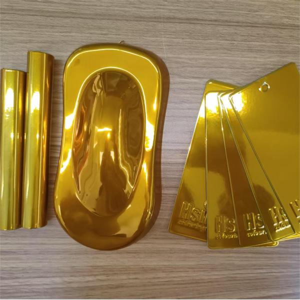 Revestimiento en polvo de oro de espejo brillante termoestable para esculturas y ruedas de alto brillo