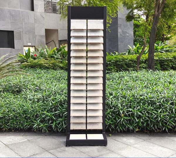 Wire Shelf Stone Display Stand Floor Standing Quartz Stone Display Rack For Granite