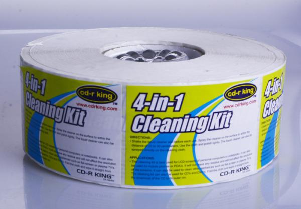 Customized glossy waterproof adhesive sticker label roll for cleaning kit packaging