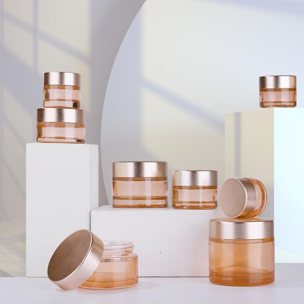 Pink Eye Cream Spillproof Glass Cosmetic Jar 30g 50g 100g