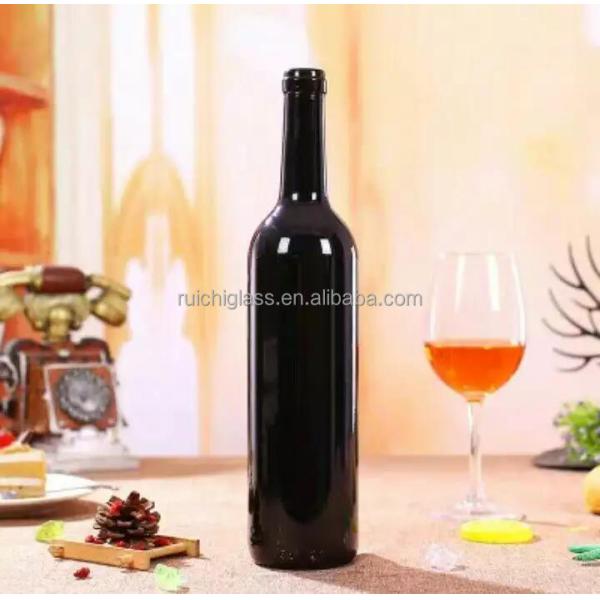 Estampado en caliente Botella de vino de borgoña de vidrio de 750 ml para la venta Mejor embalaje vacío