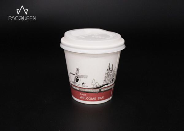 Biodegradable 8 Oz / 12 Oz / 16 Oz Coffee Cups Disposable Green Printing Embossed