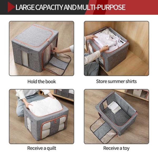 Sonsill Cotton Fabric Household Storage Containers Oxford Cloth Length 40cm
