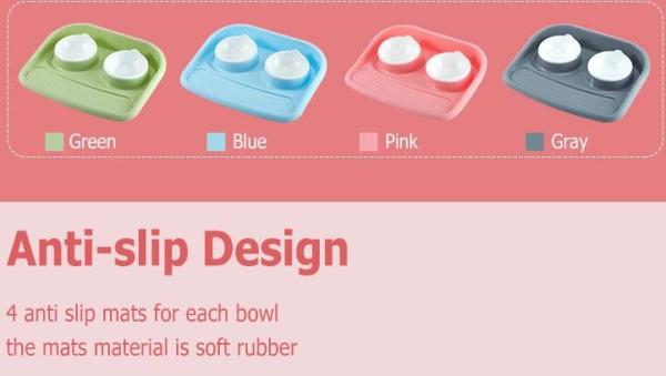 Non Slip Plastic Feeding Dishes No Spill Pet Dog Cat Double Food Water Bowl For Cat Dog, Premium Colorful Dog Water Food