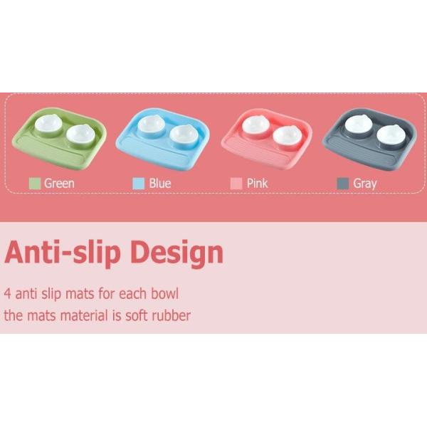 Non Slip Plastic Feeding Dishes No Spill Pet Dog Cat Double Food Water Bowl For Cat Dog, Premium Colorful Dog Water Food