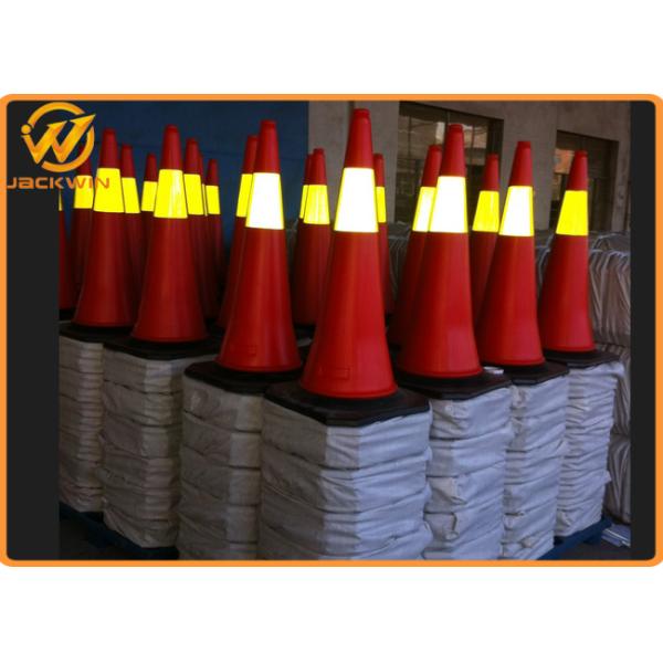 50cm / 75cm / 100cm Reflective Traffic Safety Cones with Black Rubber Base