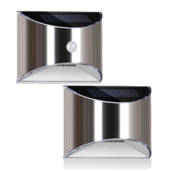 Fence Solar Powered PIR Motion Sensor Light Stainless Steel LED Lighting and Circuitry Design Residential ROHS Ce 1-year 10000