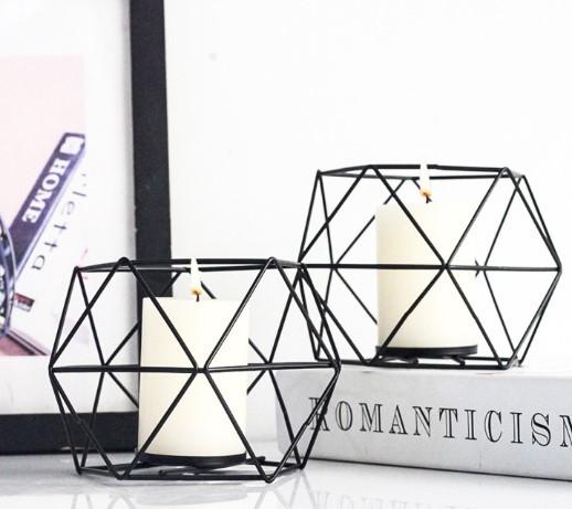 3.9 Height Nordic Candlestick , Metal Mesh Nordic Candle Holder