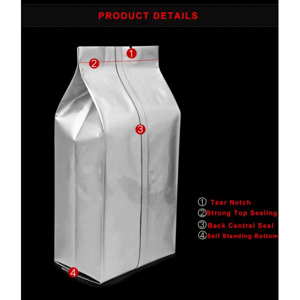 Metalized Zip Lock Flat Bottom Gusset Bags Reclosable For Snack Food Nuts Packing