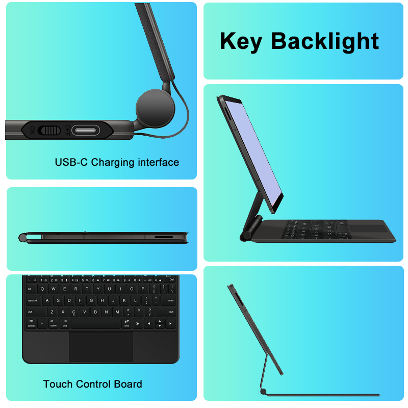 Premium BT Magnetic Keyboard Case With Touchpad Customize Language PU Leather for Tab S11 11 Inch 2025