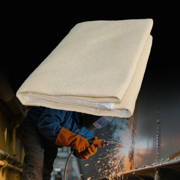 Rouleau de couverture de soudure en fibre de verre ignifuge 550C résistant à la chaleur