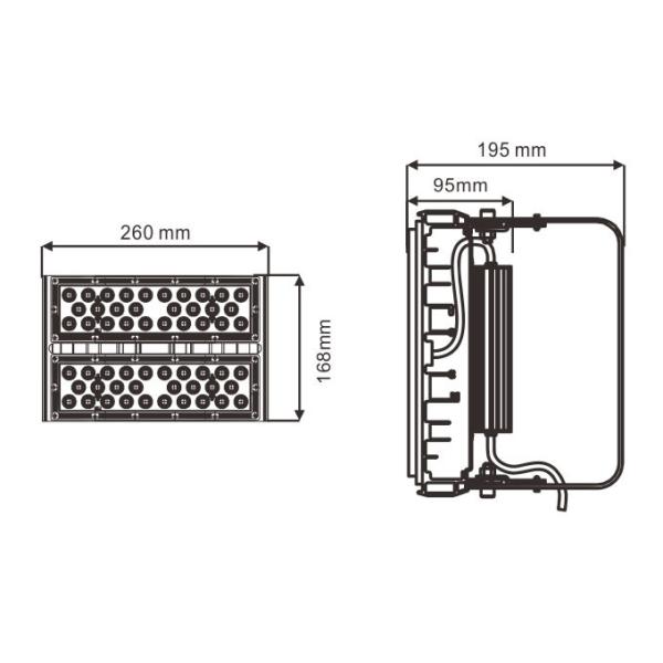 White Outdoor Led Tennis Court Lighting 100W  16000lm Stable Performance
