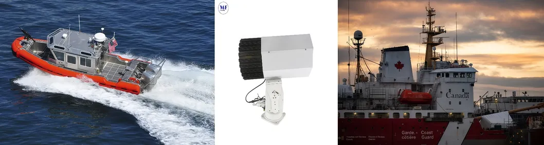 Buque de guerra marítimo de expedición y rescate LED, prisión, embarcación marina, luz, resistente al agua IP66, cuerpo blanco, aluminio inoxidable