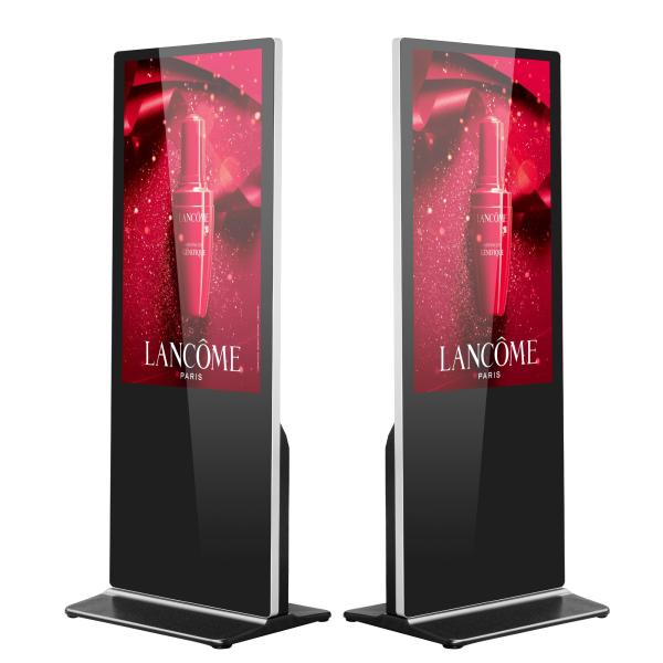 Slim 55inch 4k android 12  LCD TV Floor Stand advertising palyer  digital signage