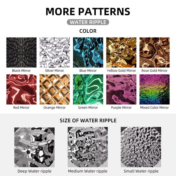 Rose Gold Water Ripple Stainless Steel Sheet