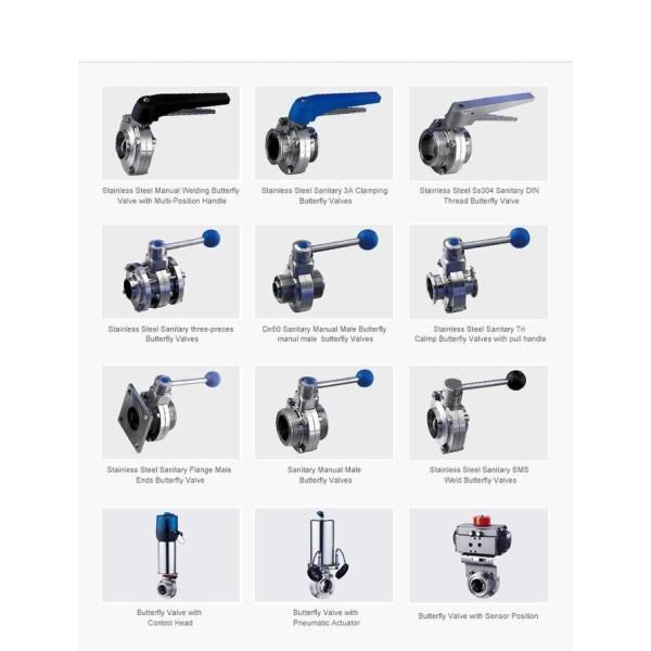 Pneumatic Controls 2 Inch Butt Weld Hygienic Butterfly Valve