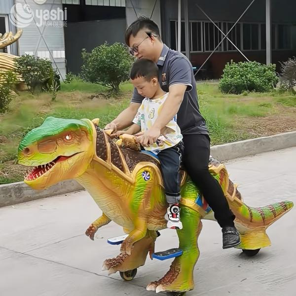 Animated Realistic Dinosaur Sculpture Electric Ride On Vehicle