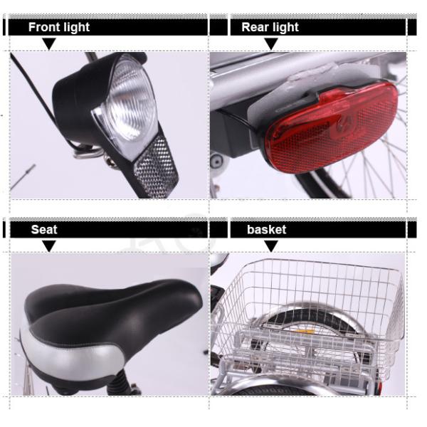 Aluminum Alloy Frame Adult Size Tricycle 250W Electric Powered Tricycle