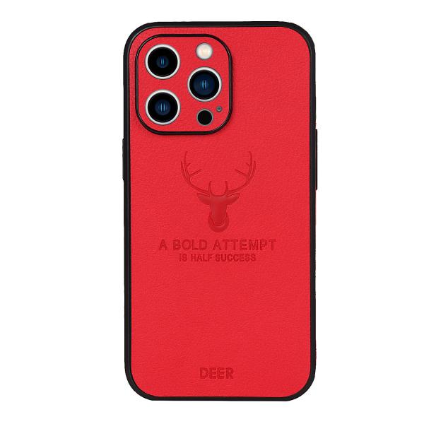 Caixa de telefone móvel TPU de couro padrão de veado para iPhone 15 Pro Max 14 Pro Proteção de lente da câmera