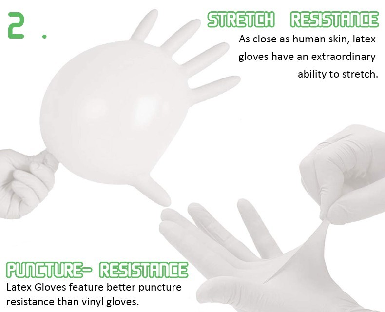CE Certificated Non Sterile Examination Gloves 5 Mil Natural Latex Gloves Waterproof