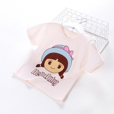 Girls Pattern 1.2M Children Loose Short Sleeve Shirt Cartoon Printed Tshirt For Girls