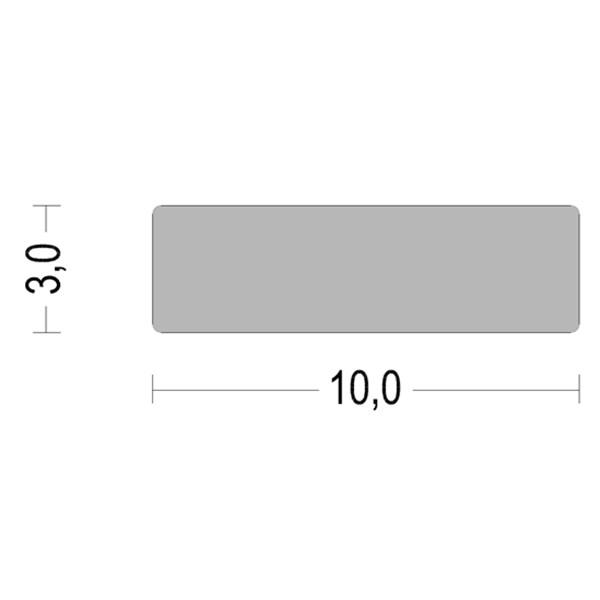 LED Strip Aluminium Profile for Surface mounting Sticker on the wall in 3mm thinkness