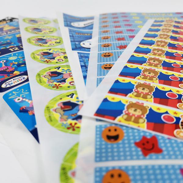 Varnishing Custom Die Cut Stickers CMYK BOPP Film Cartoon Adhesive Label
