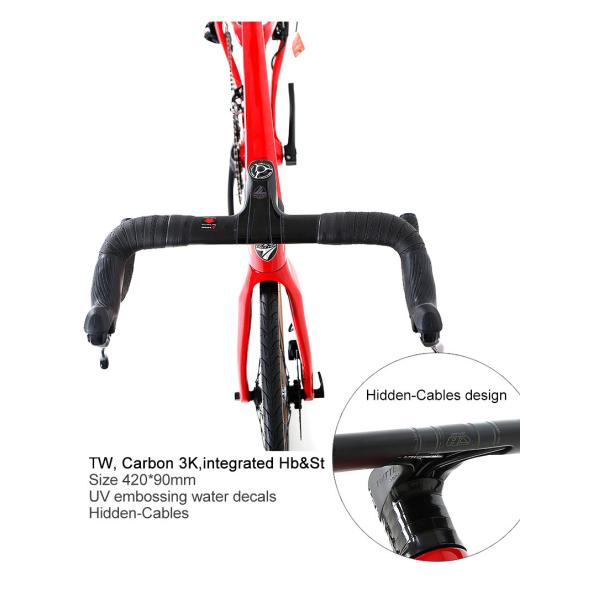 22 Speed Carbon Kids Bike Disc Brake 12x142mm Thru Axle Aero Carbon For Racing