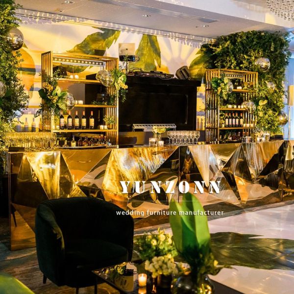 Rectangle Bar Wedding and Night Club Stainless Steel bar Counter Tiki bar for Sale