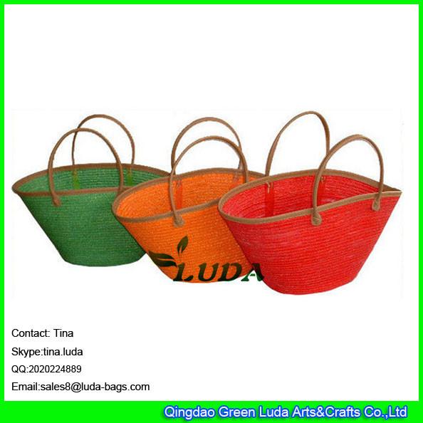 LUDA 2014 hot summer holiday beach straw bag large straw basket bag