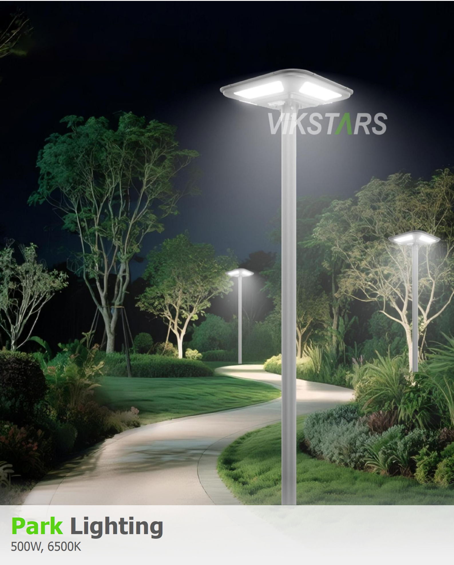 Outdoor IP66 Street Lamp Lawn Patio Yard Walkway Landscape Waterproof With Remote Control