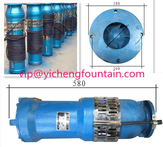 Cast Iron Underwater Submersible Fountain Pumps For Water Fountains Flange Connect Submersible Type