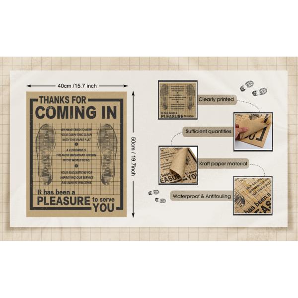 Disposable Car Paper Floor Mats Automotive Floor Mats Brown Kraft Paper Floor Mats for Cars Vehicles Printed