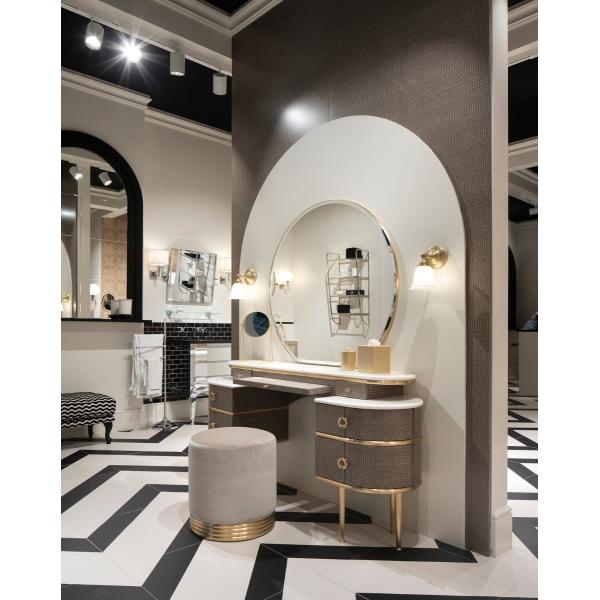 Mirrored Makeup Vanity Desk Dressing Table Chair Set ODM