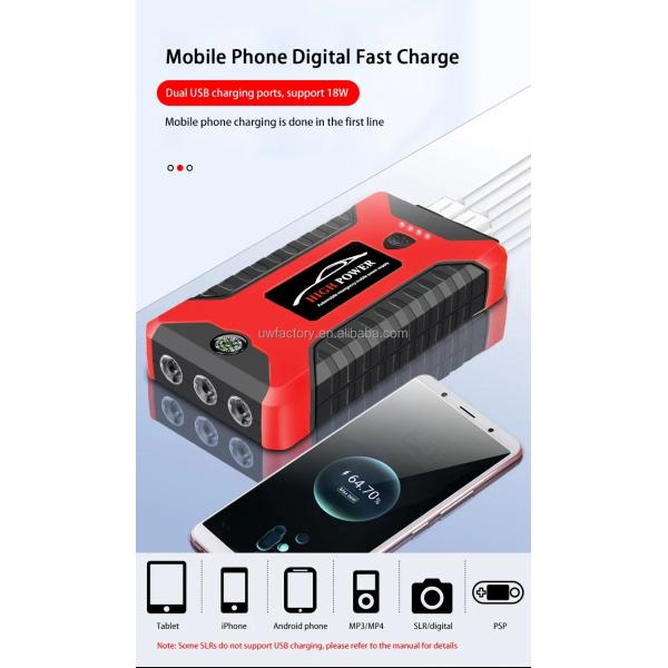 Nominal Voltage 7.68kwh/10.24kwh/12.8kwh/15.36kwh 20000mA Car Jump Starter 600A Portable Car Charger Booster Power Bank