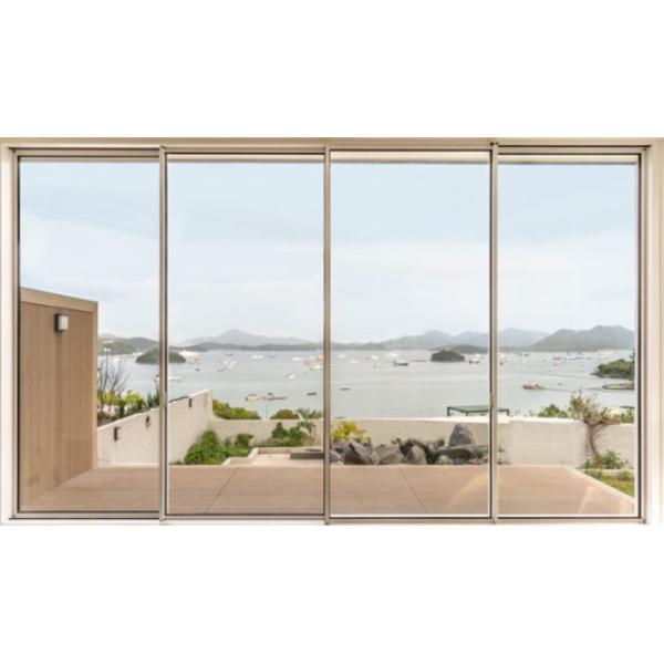 Puerta corredera panorámica de vidrio de aluminio de marco delgado Sistema de operación automático para terraza de patio