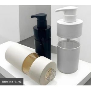 Customized Plastic Luxury Shampoo Bottles 300/500ml PE/PET Double Layer Bottle