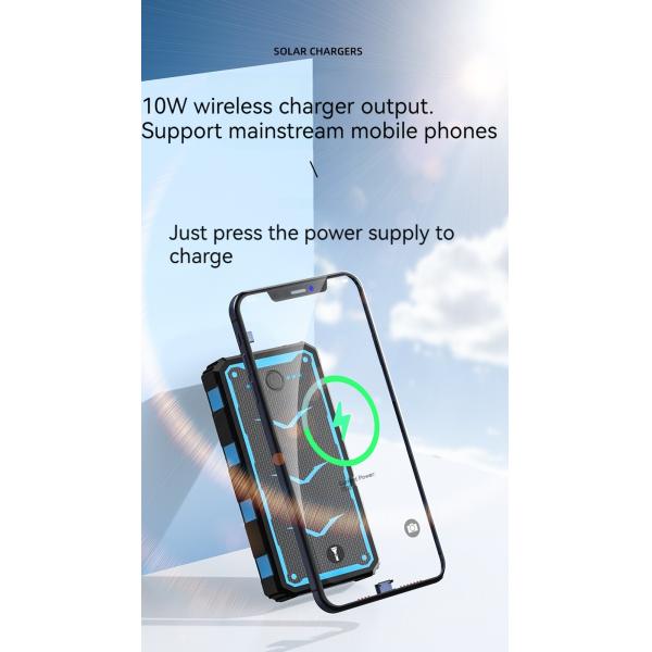 Защита от перезарядки 20000mah Ли-полимерная батарея Солнечный энергетический банк для сотовых телефонов