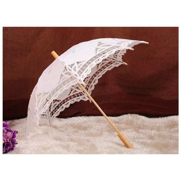 Customized Logo White Lace Wedding Umbrella for Fashionable Wedding Favors and Gifts