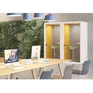 PET Acoustic Felt In Steel Panel Noise Isolation Booth Silent Soundproof Glass Cabin