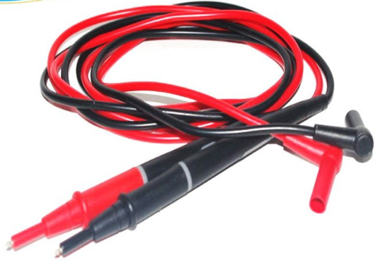 Black Red Flat Probe Automotive Wiring Accessories , Test Lead Set 28'' Banana Plug