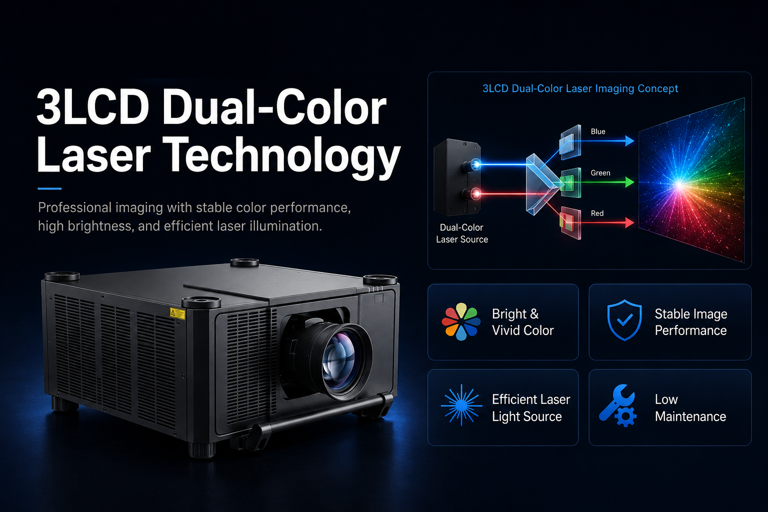 22000 ANSI Lumens 3LCD Laser Projector WUXGA Stage Rental Edge Blending Display