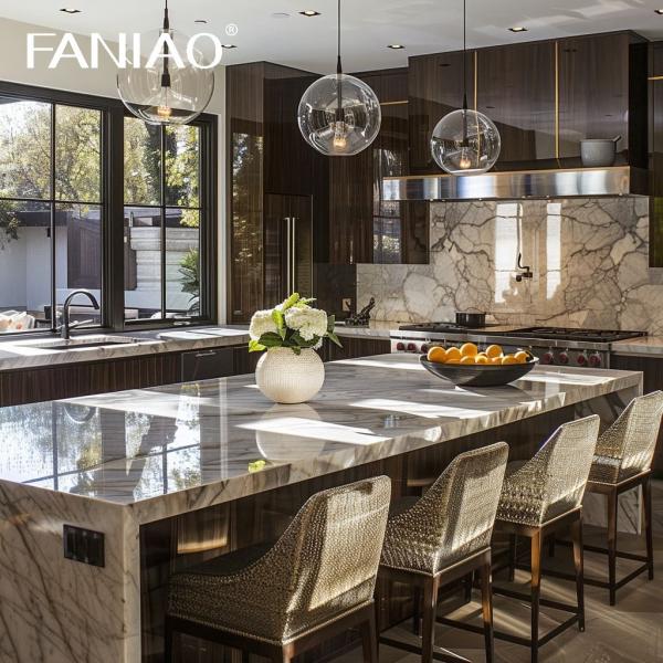 Современная роскошь Готовая к сборке Мебель интерьера Плоская упаковка Шкаф дизайн Шкаф Кухонные шкафы